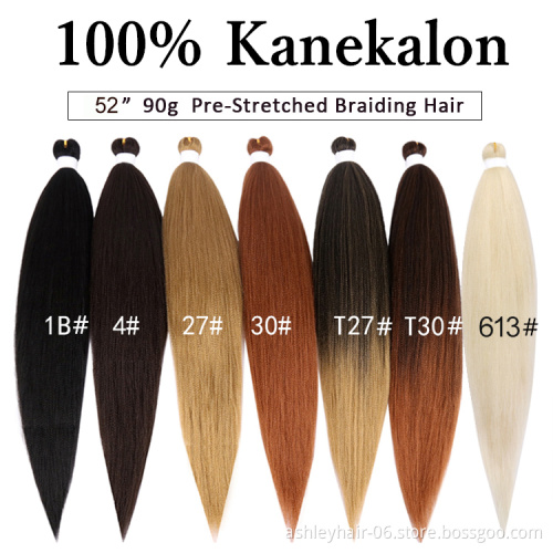 Synthetic prestretched braiding hair 52"  pre stretch hair braid pre stretched hair braid